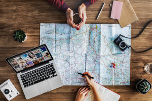 Travel Trip Map Direction Exploration Planning Concept