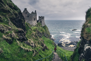Medieval castle on the sea coast, Ireland