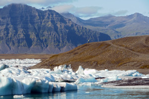 Iceland. Icebergs at Jokulsarlon Glacier Lagoon in summer