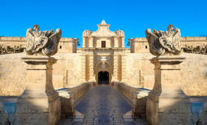 Mdina city gates. Old fortress. Malta