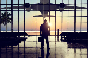 Businessman Airport Travel Waiting Trip Terminal Concept